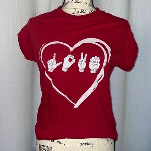 ASL Love Red Tee